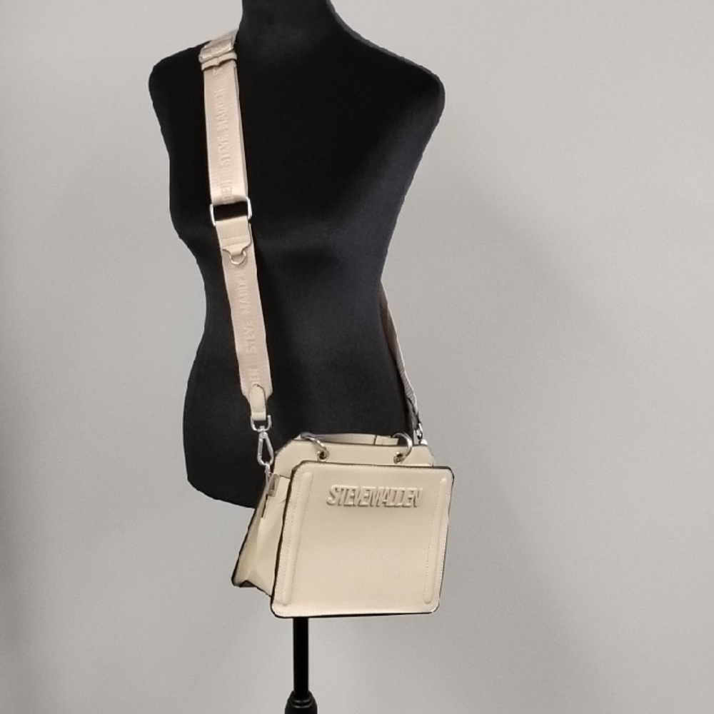 Steve Madden Vanilla Faux Leather Convertible Crossbody Bag